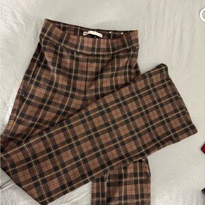 SO Men's Tan and Black Plaid Dress Pants